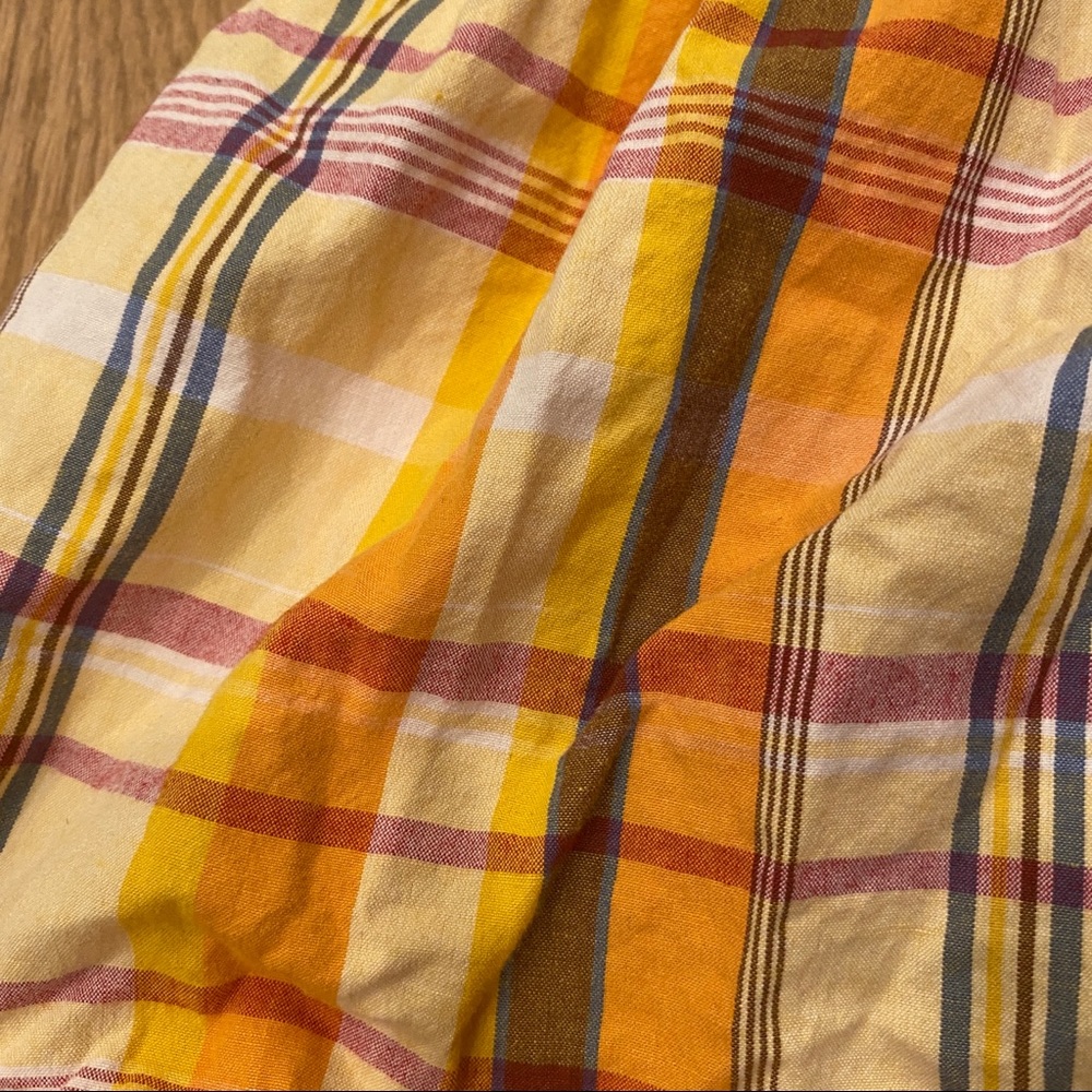 Top shop flare yellow plaid tank blouse - Picture 7 of 9